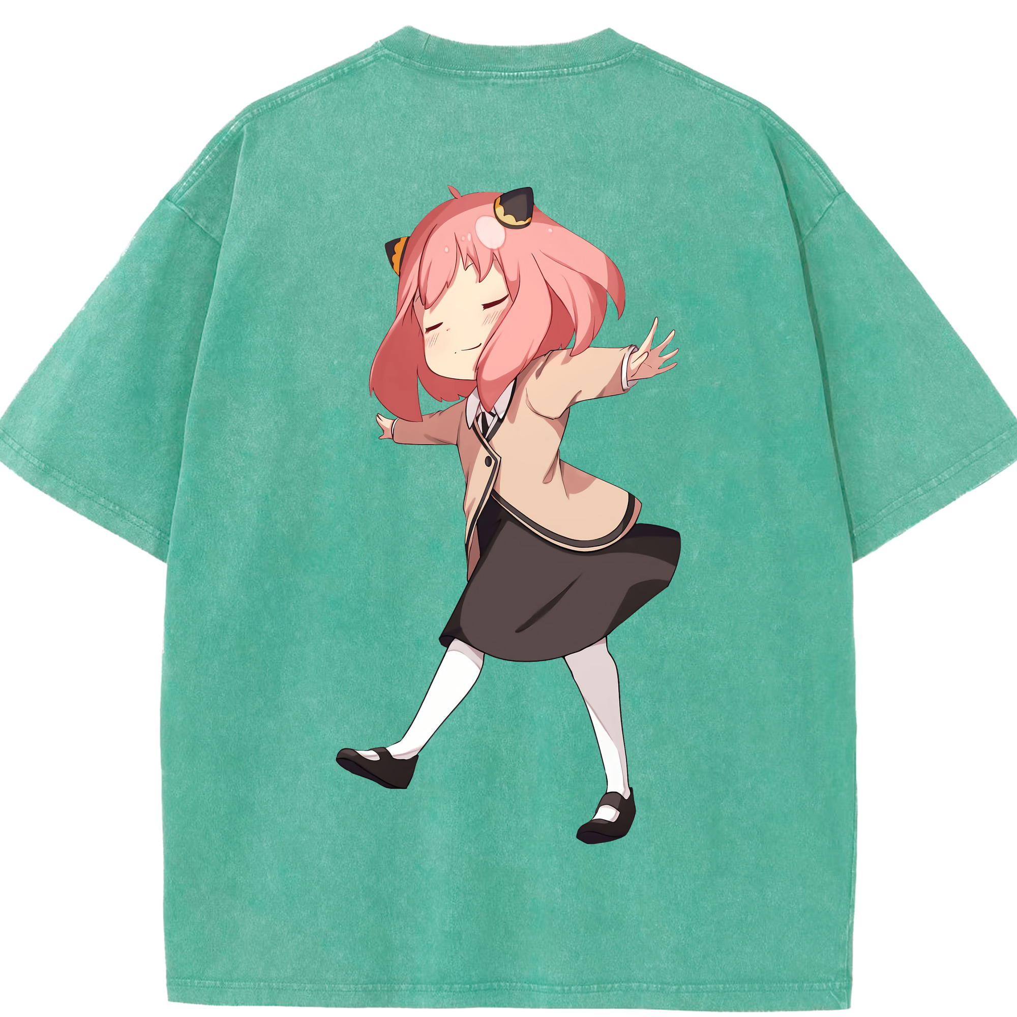 （画像用） SPY×FAMILY间谍家家酒 綿100% ヴィンテージ風 半袖Tシャツ（背面プリント）